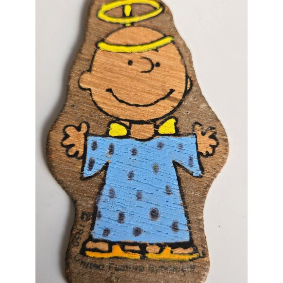 Vintage 1958 Peanuts Wooden Christmas Ornaments Featuring Snoopy Charlie Brown - Picture 3 of 8